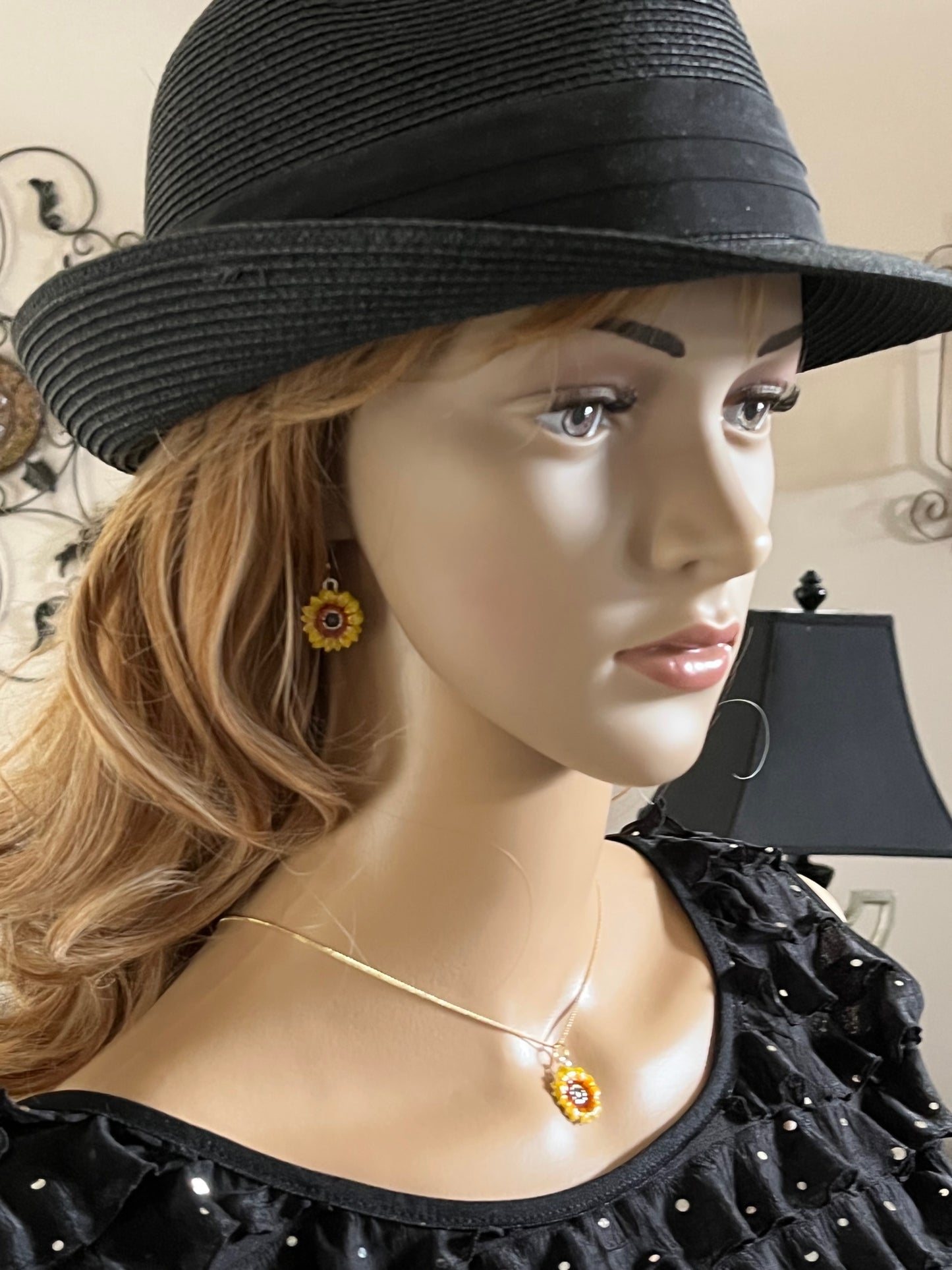 Sunflower Earrings with Stainless Steel Fishhooks