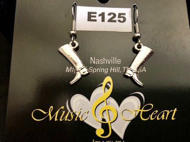 Cowboy/Cowgirl Boot Earrings Plated 22k Gold, Rhodium or Platinum Silver