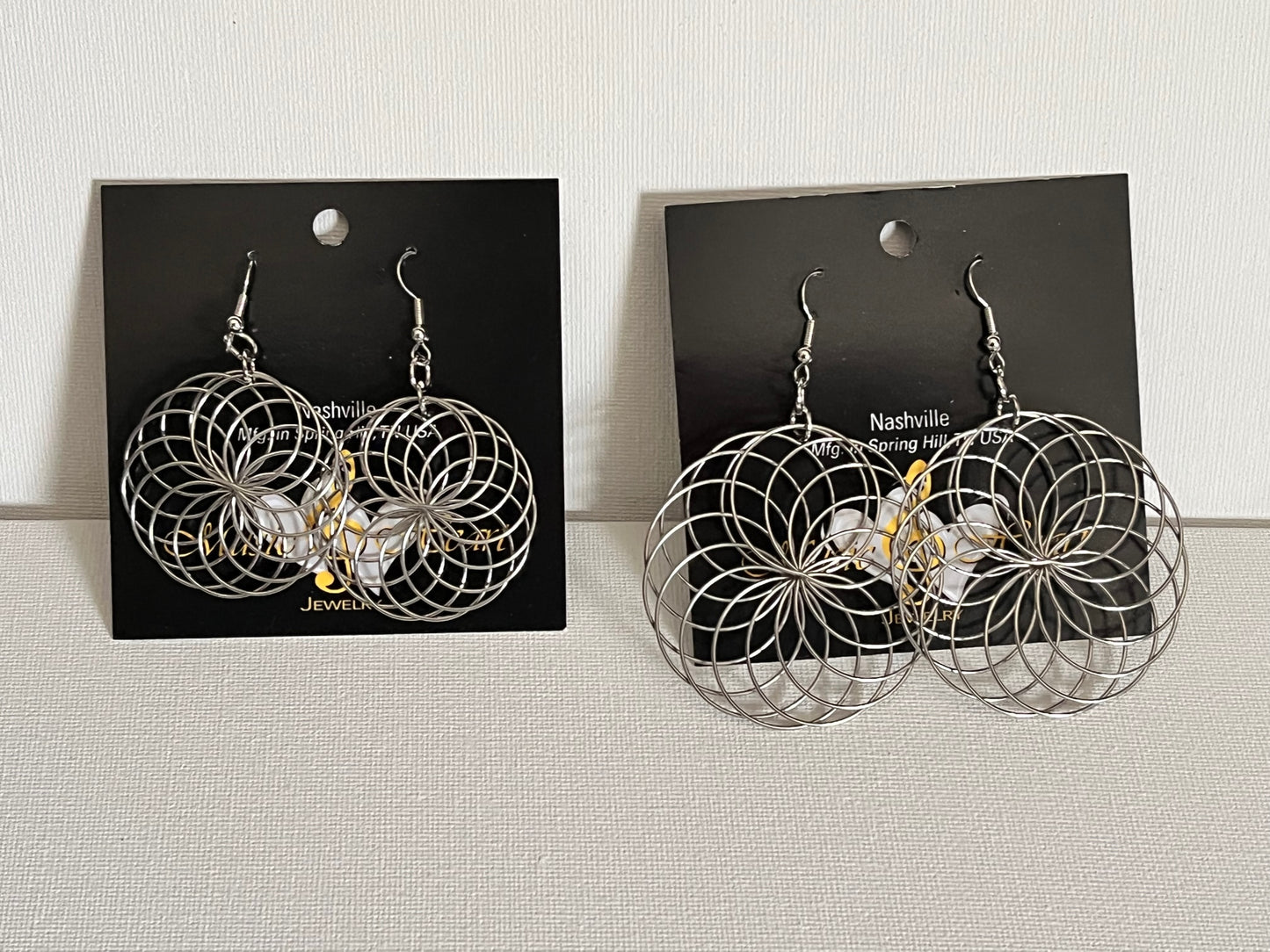 Spiral Earrings, Stainless Steel or Gold Plated (Various Colors and Sizes)