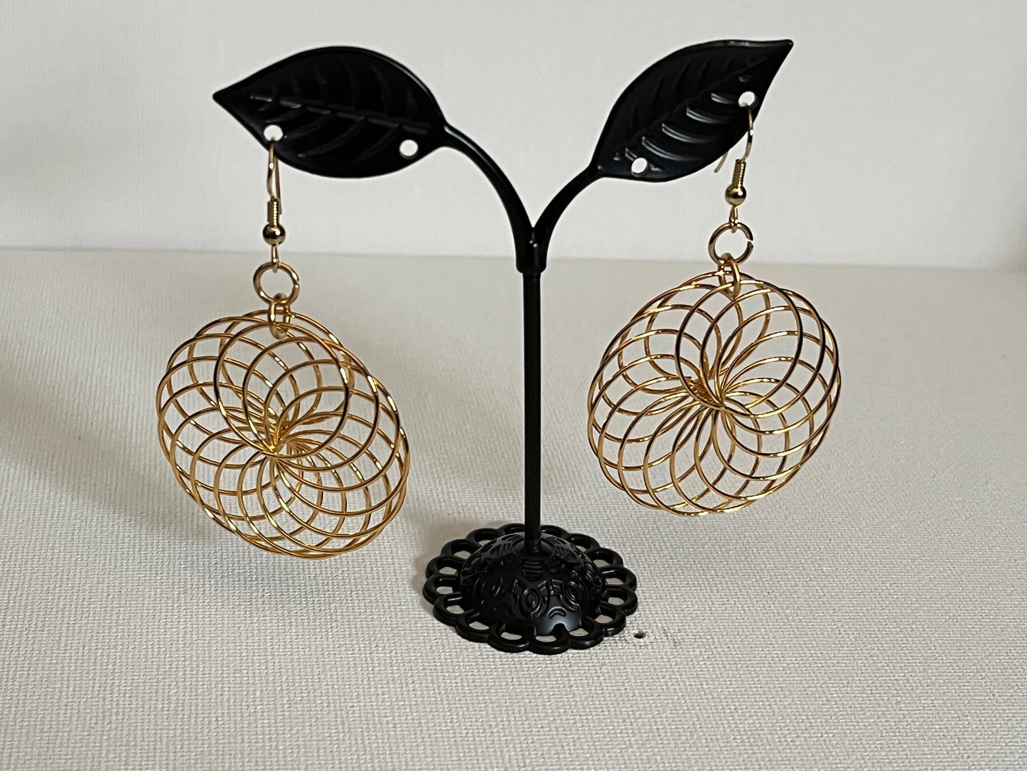 Spiral Earrings, Stainless Steel or Gold Plated (Various Colors and Sizes)