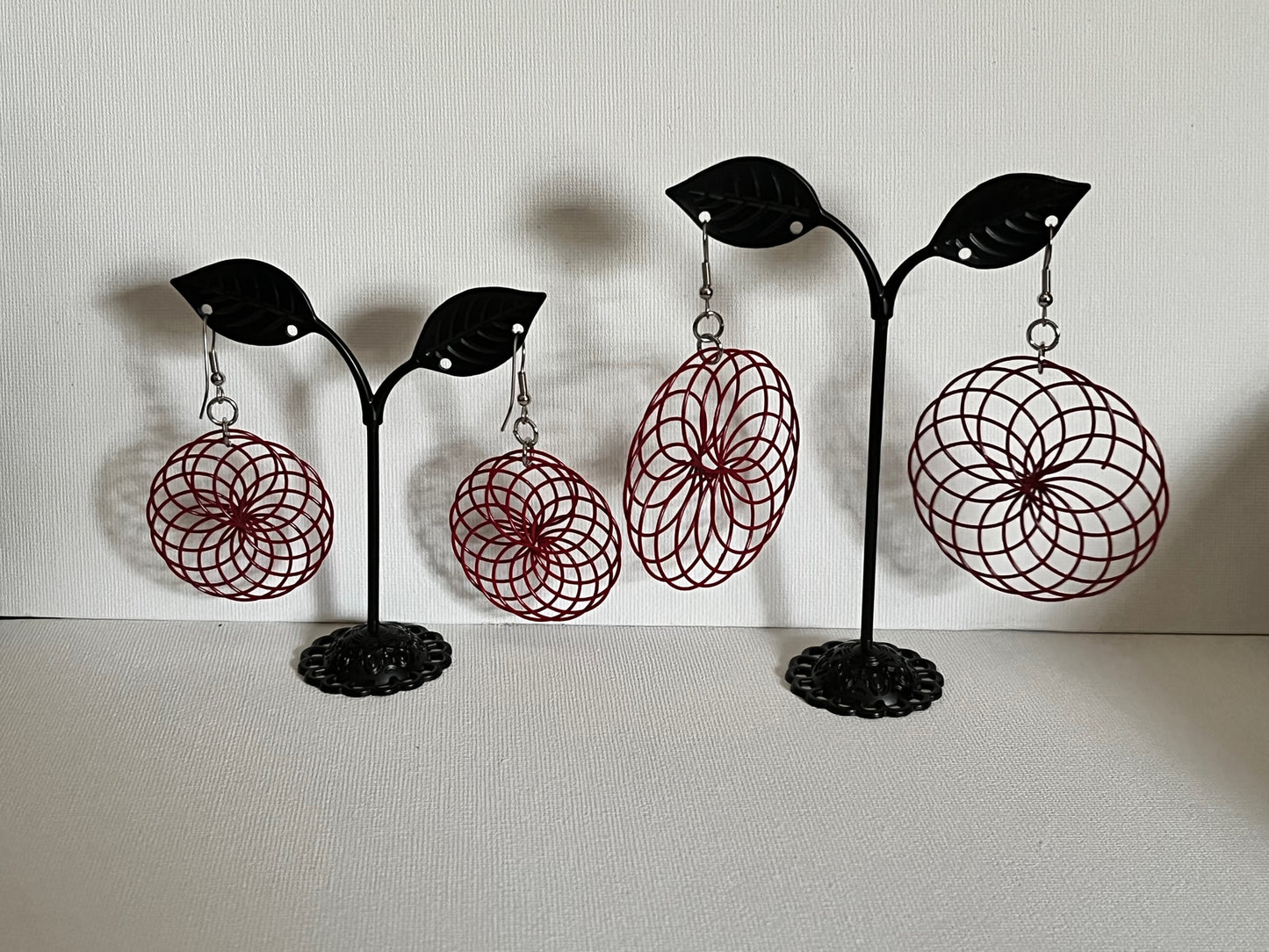 Spiral Earrings, Stainless Steel or Gold Plated (Various Colors and Sizes)
