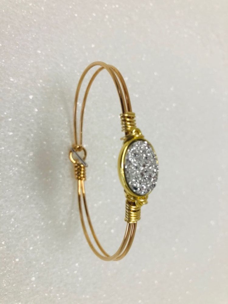 22K GOLD PLATED - SILVER CRYSTAL