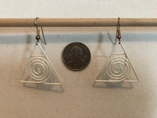 Geometric Dangle Earrings Various Colors Red, Black, Navy Blue, Chocolate Patina, Patina, Gold, White