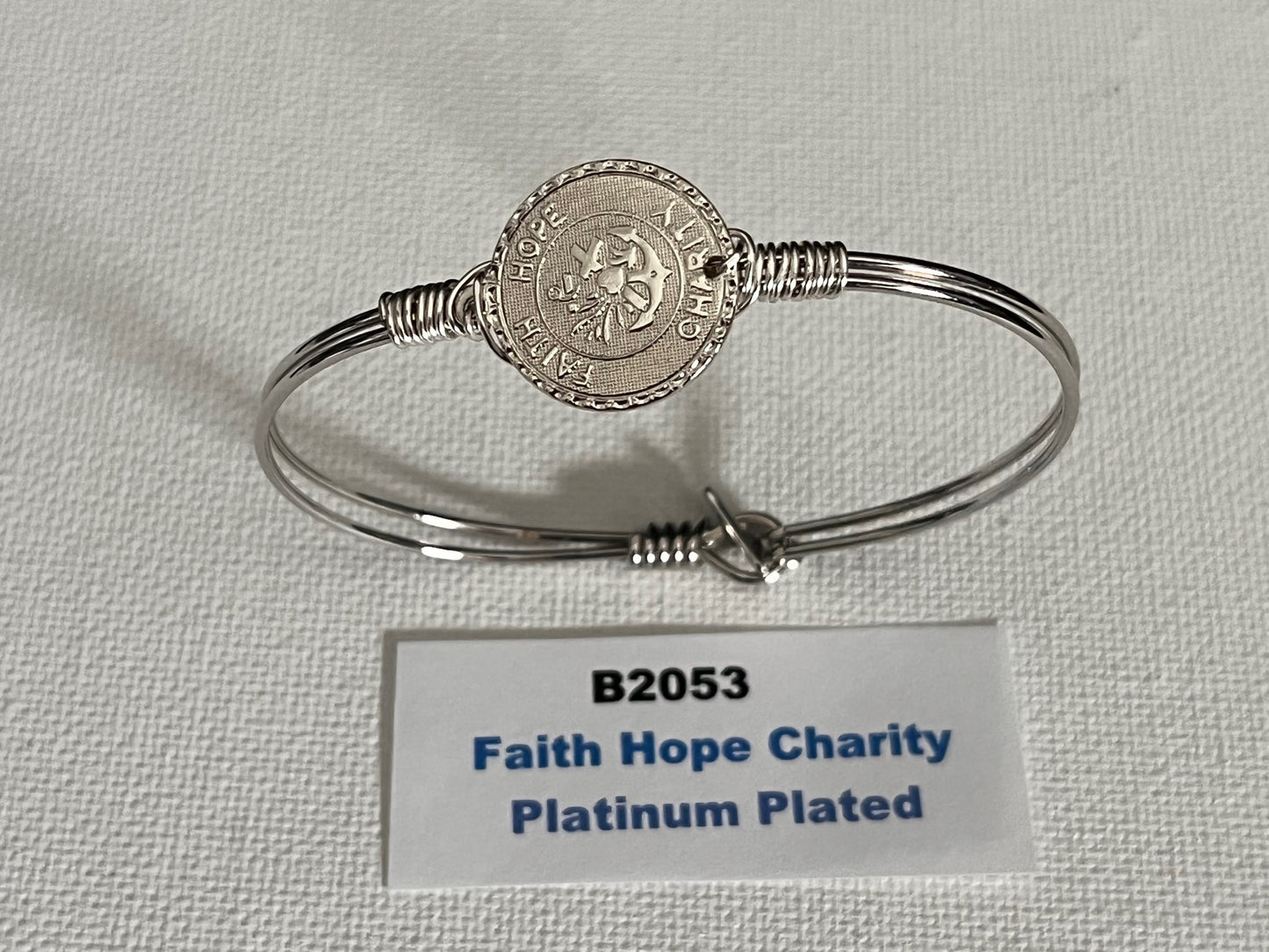 Faith, Hope & Charity - Token of Love Handmade Gold or Silver Bracelets 22k Gold Plated, Platinum Silver Plated, Matte Gold Plated, or Matte Silver Plated