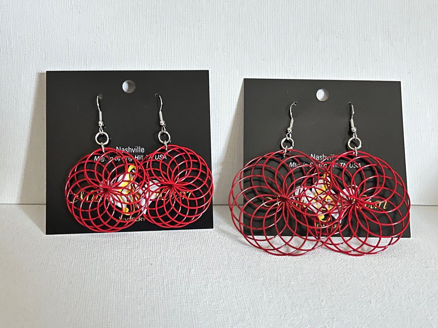 Spiral Earrings, Stainless Steel or Gold Plated (Various Colors and Sizes)