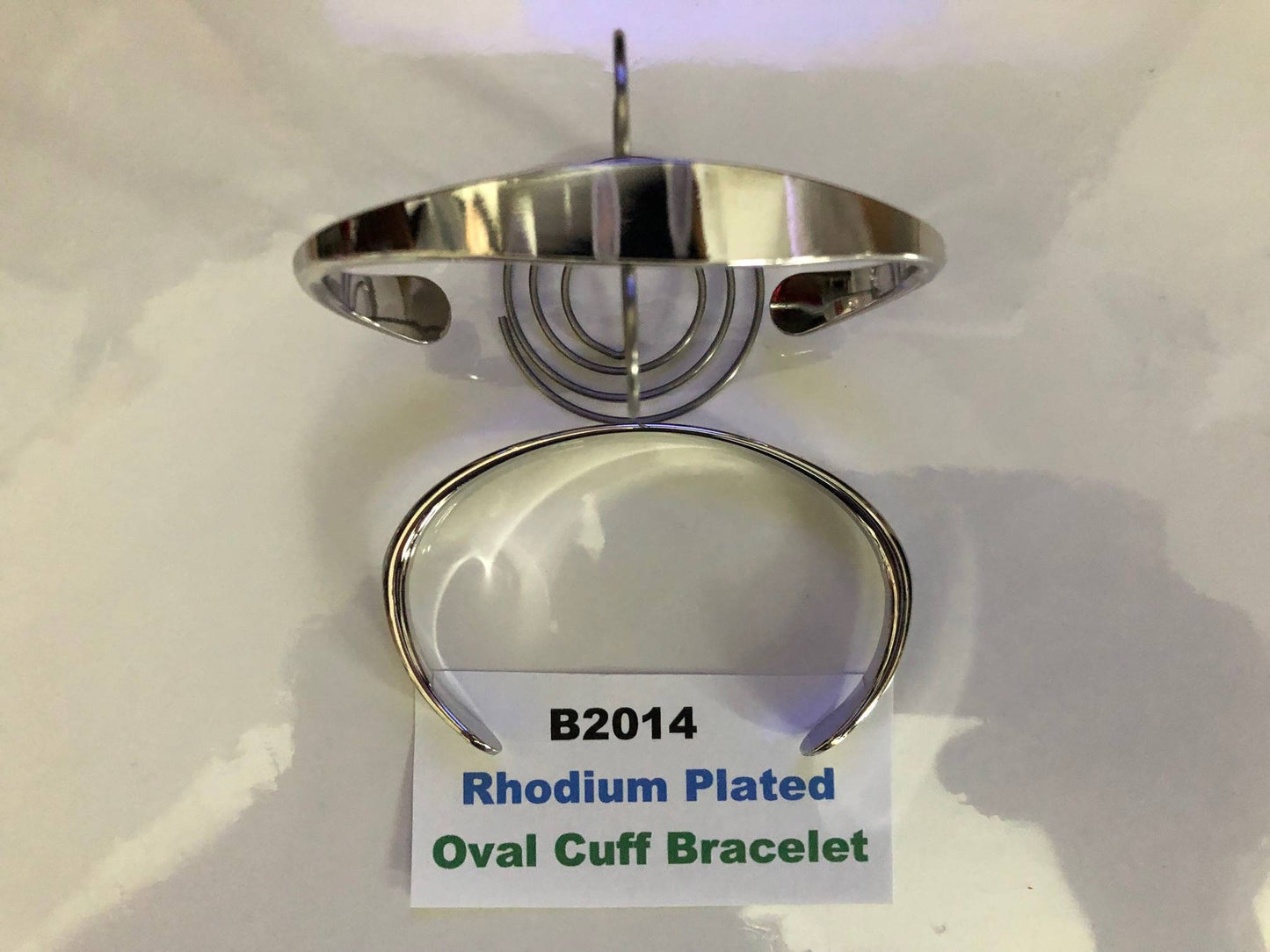 Oval ID Cuff Bracelets Plated 22k Gold, Rhodium or Platinum with no Ball