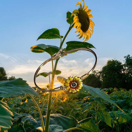 Sunflower Bracelet Plated 22k gold or Platinum with free shipping