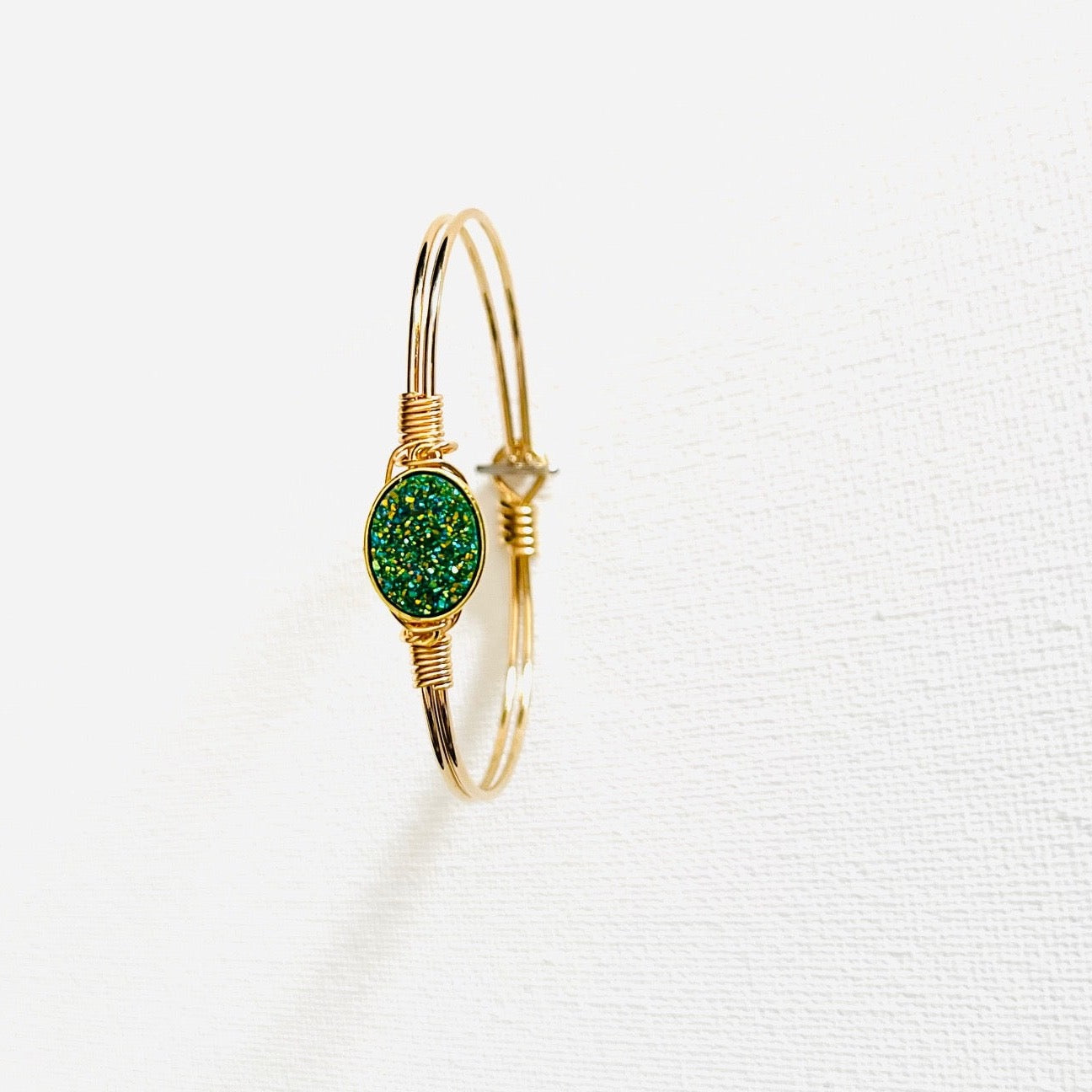 22K GOLD PLATED - EMERALD GREEN