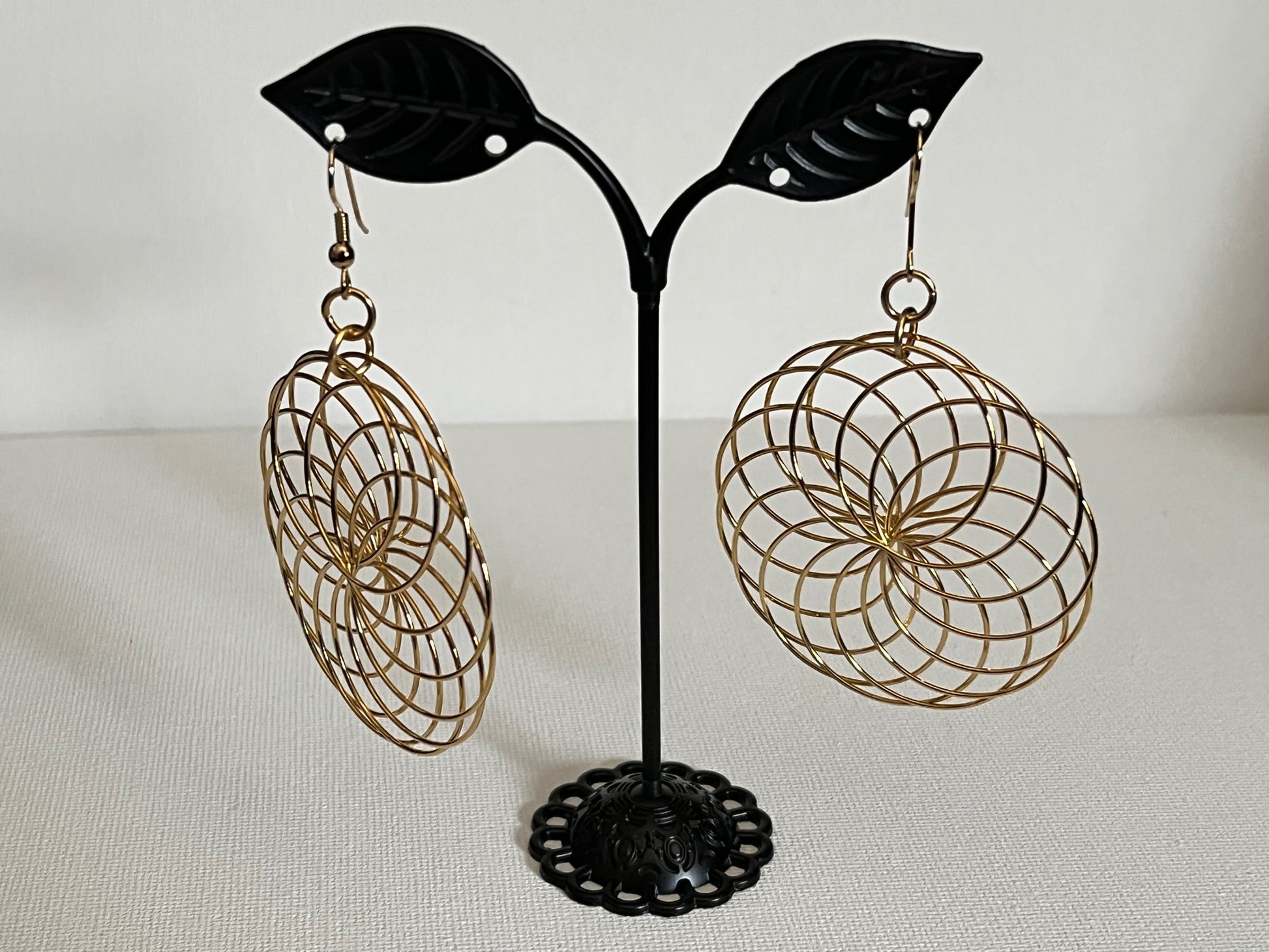 Spiral Earrings, Stainless Steel or Gold Plated (Various Colors and Sizes)