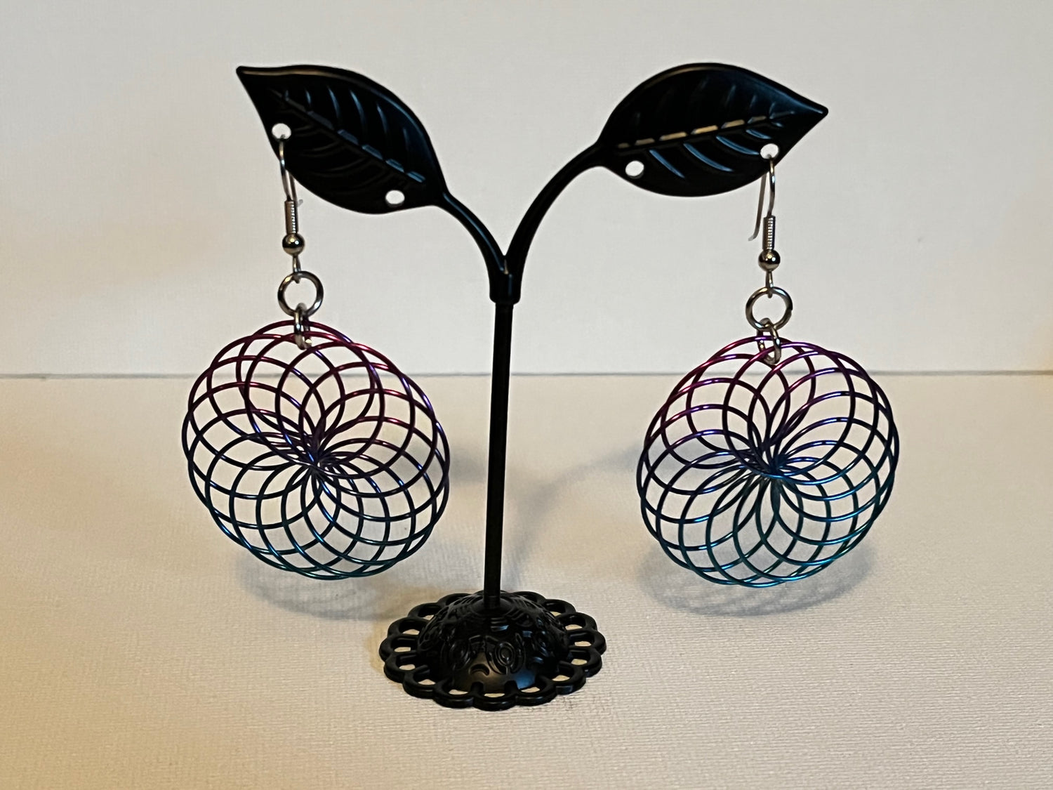 Spiral Earrings, Stainless Steel or Gold Plated (Various Colors and Sizes)