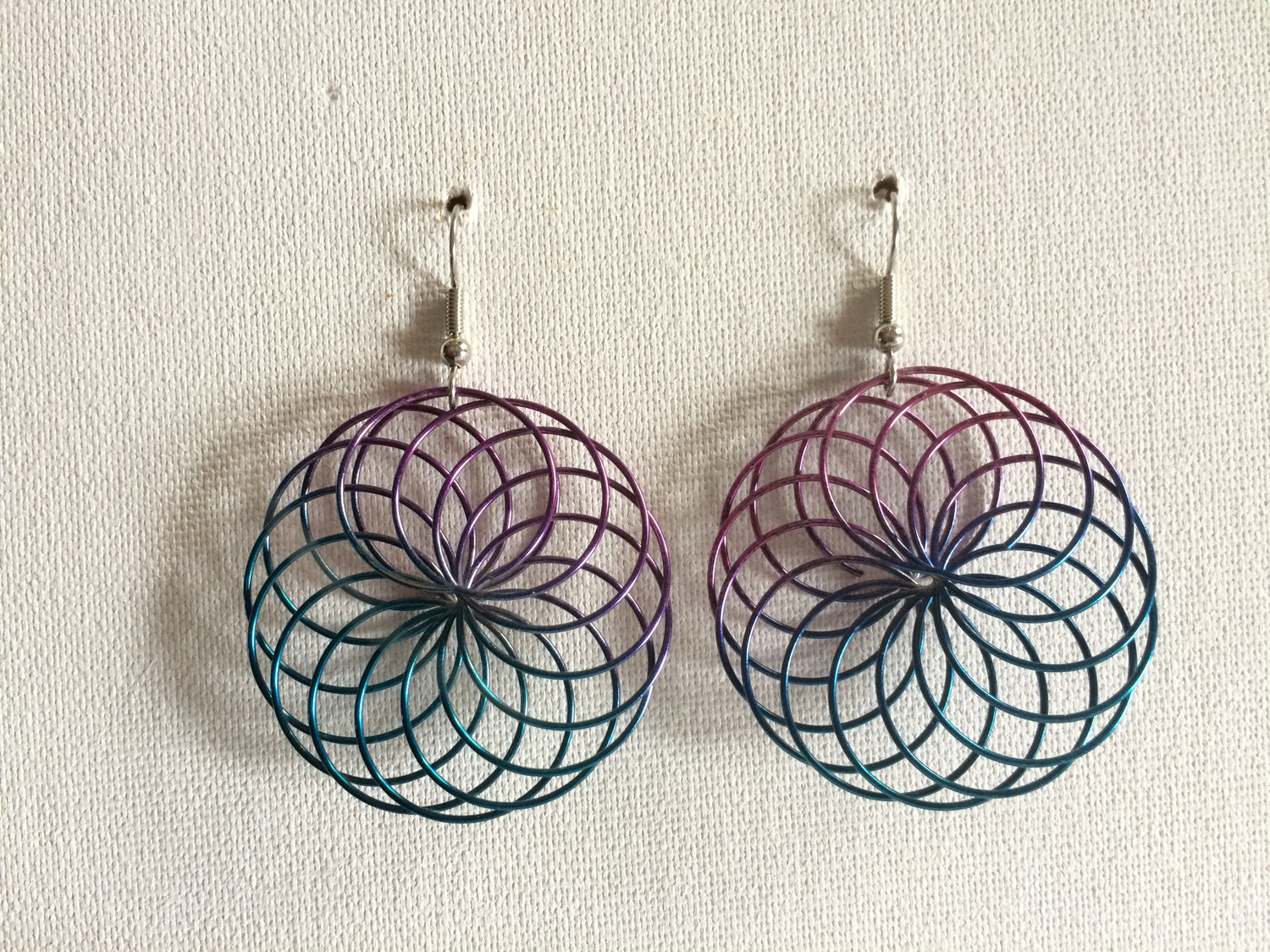 Spiral Earrings, Stainless Steel or Gold Plated (Various Colors and Sizes)