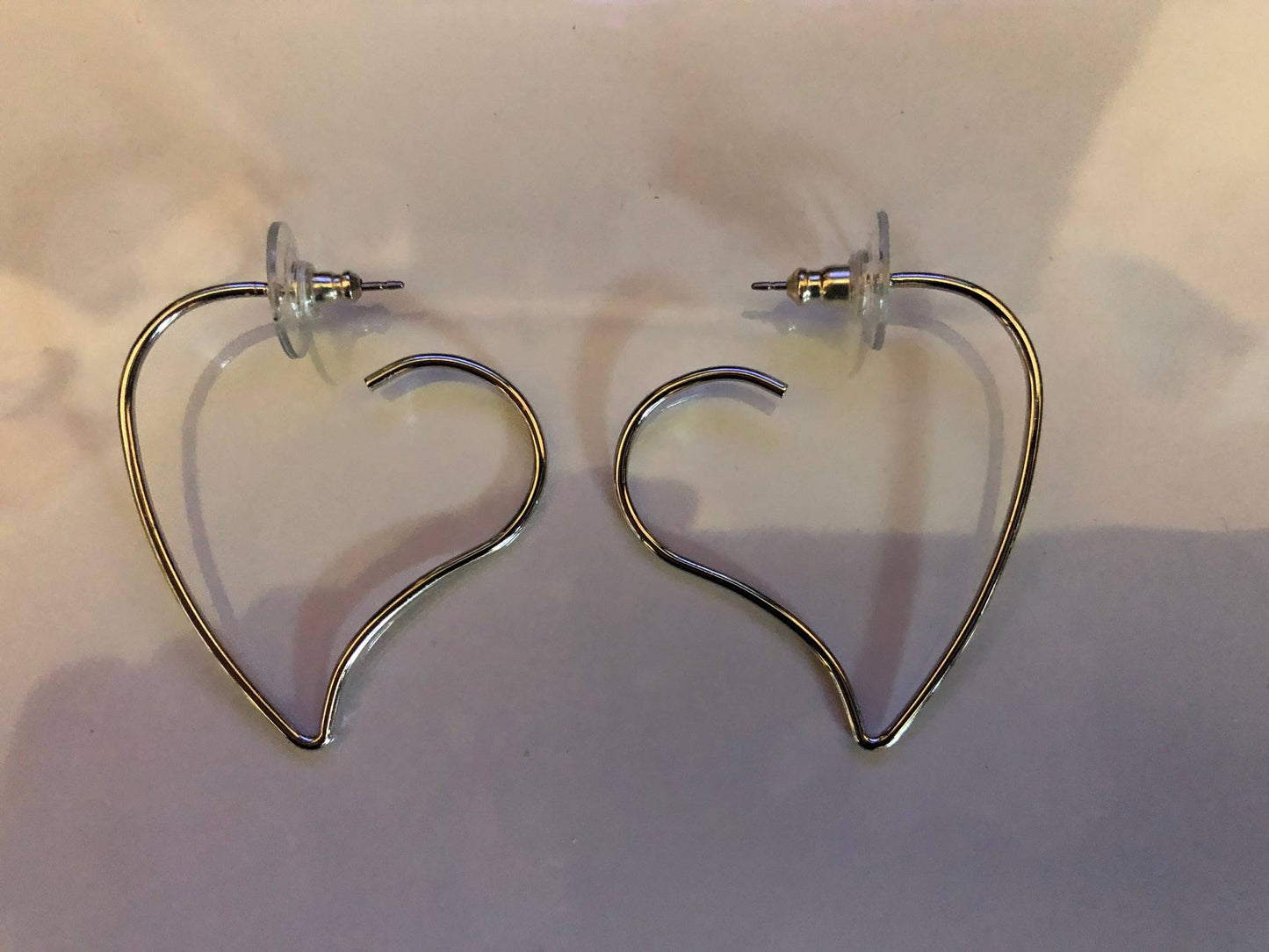Heart Shaped Wire Earrings Gold, Silver, or Black