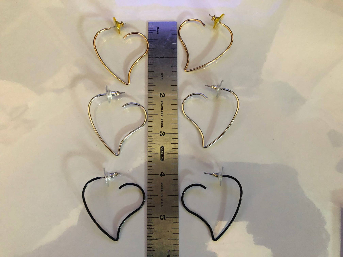 Heart Shaped Wire Earrings Gold, Silver, or Black