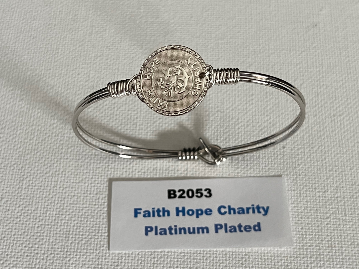 Faith, Hope & Charity - Token of Love Handmade Gold or Silver Bracelets  22k Gold Plated, Platinum Silver Plated, Matte Gold Plated, or Matte Silver Plated