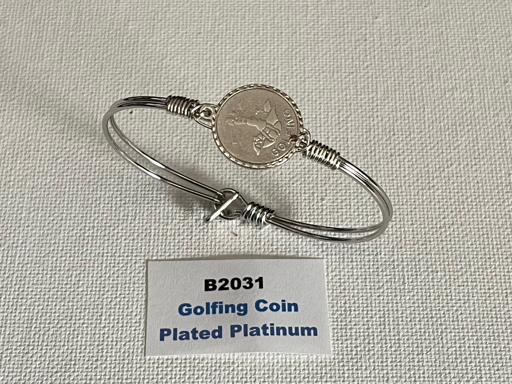 Golf Lover Bracelet 22K Gold Plated, Platinum Silver Plated, Matte Gold Plated, Rhodium Plated