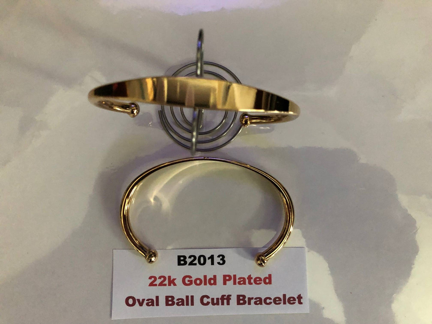 Oval Cuff Bracelets  Plated 22k Gold, Rhodium or Platinum