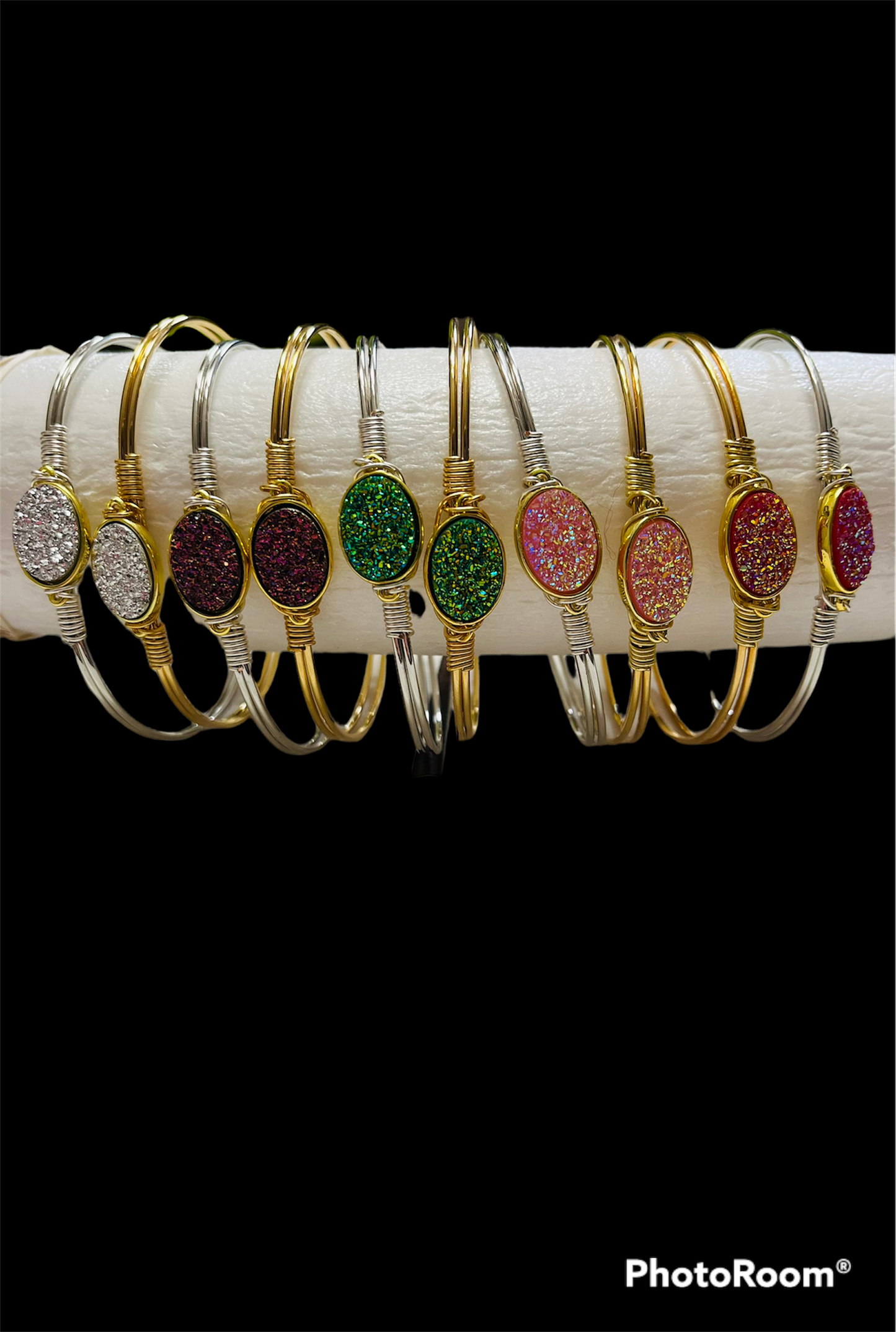 Handmade "Gemstone Look" Oval Bracelets with free shipping