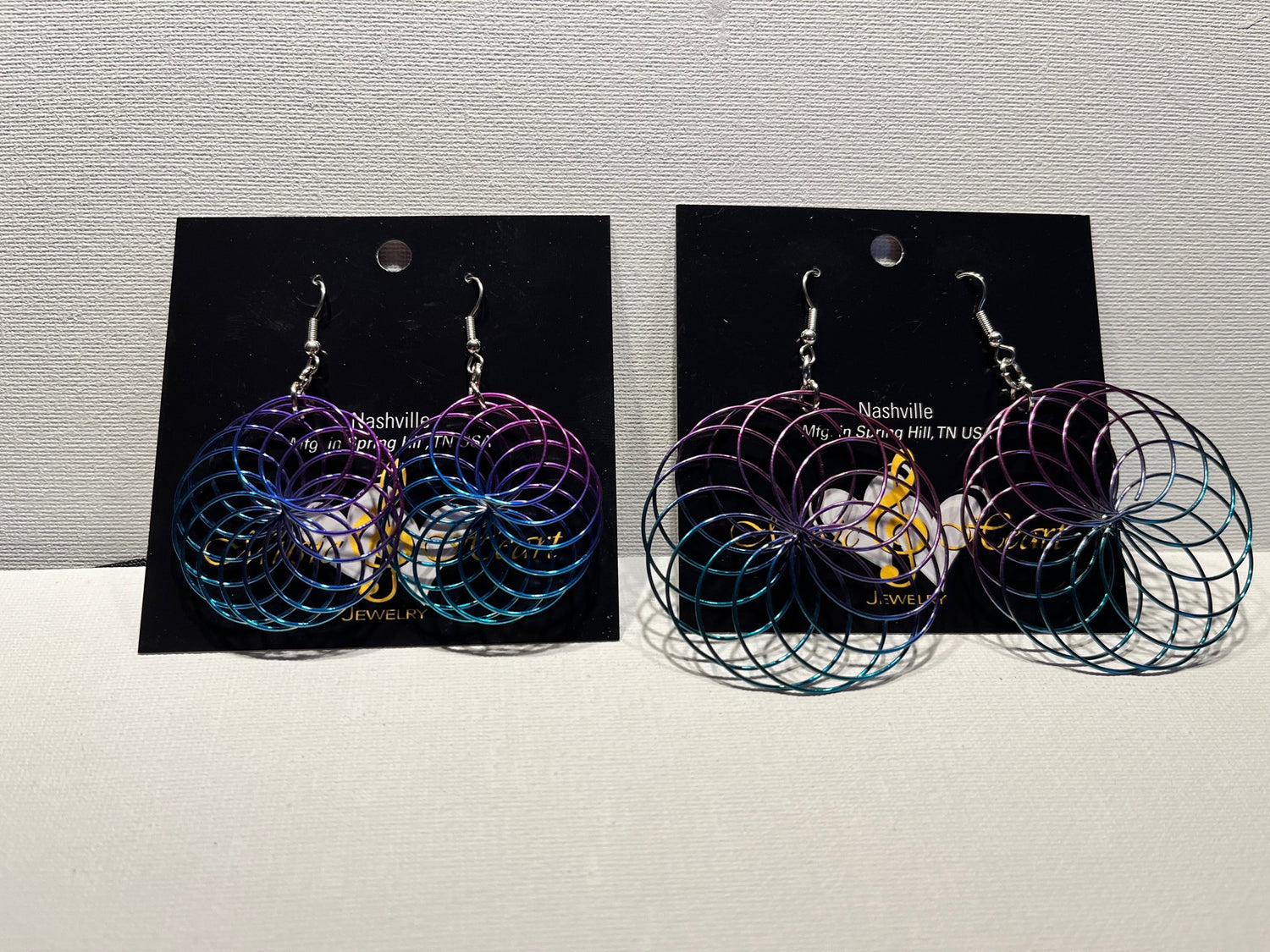 Spiral Earrings, Stainless Steel or Gold Plated (Various Colors and Sizes)
